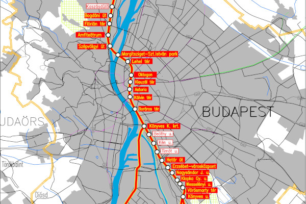 M5 metró térkép