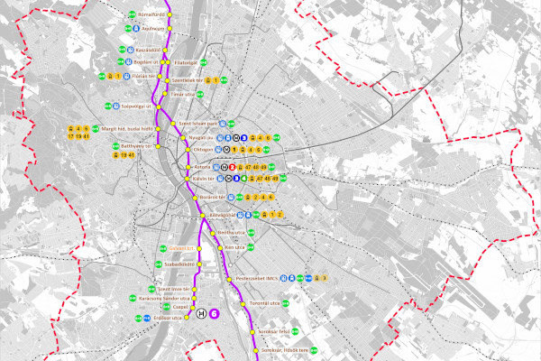 M5 metró térkép